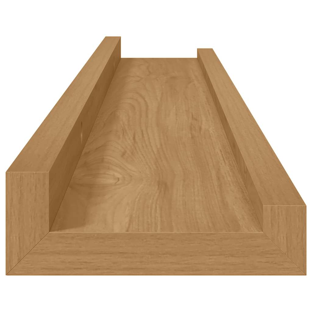 Wall Shelf with Shelf 2 pcs Brown 60 x 9 x 3 cm Engineered Wood