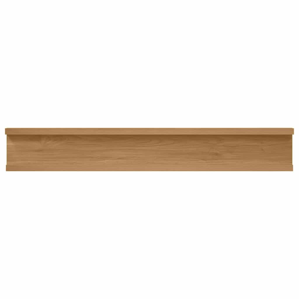 Wall Shelf with Shelf 2 pcs Brown 60 x 9 x 3 cm Engineered Wood
