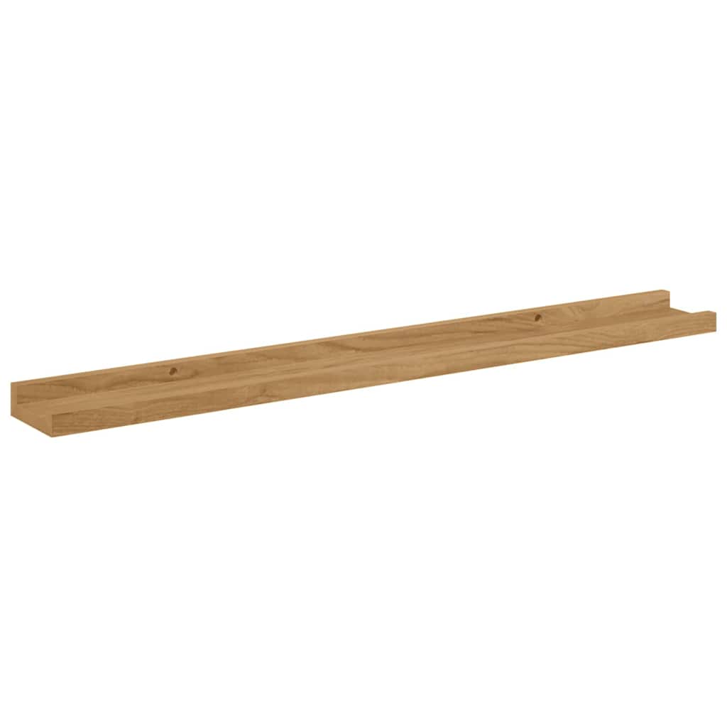 Wall Shelf with Shelf 2 pcs Brown 80 x 9 x 3 cm Engineered Wood