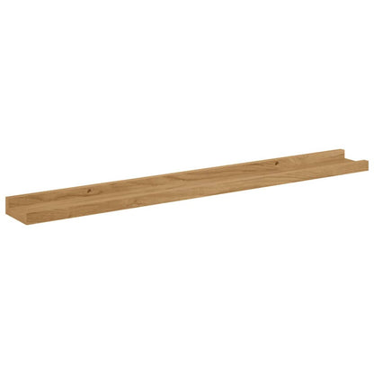 Wall Shelf with Shelf 2 pcs Brown 80 x 9 x 3 cm Engineered Wood