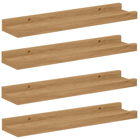 Wall Shelf Wall-Mounted 4 pcs Brown 40 x 9 x 3 cm