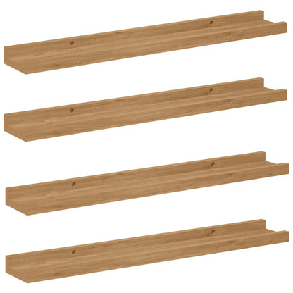 Wall Shelf with Shelf 4 pcs Brown 60 x 9 x 3 cm Engineered Wood