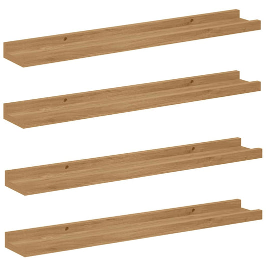 Wall Shelf with Shelf 4 pcs Brown 60 x 9 x 3 cm Engineered Wood