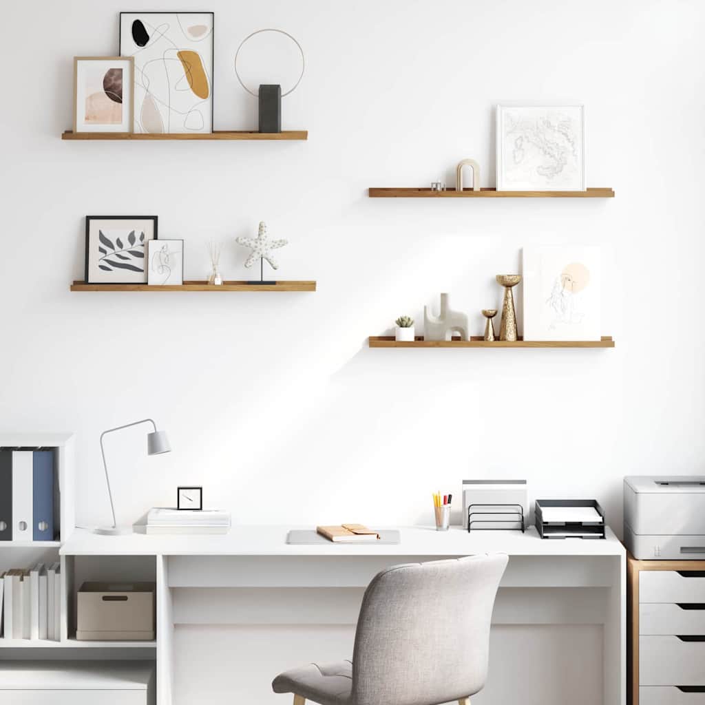 Wall Shelf with Shelf 4 pcs Brown 80 x 9 x 3 cm Engineered Wood