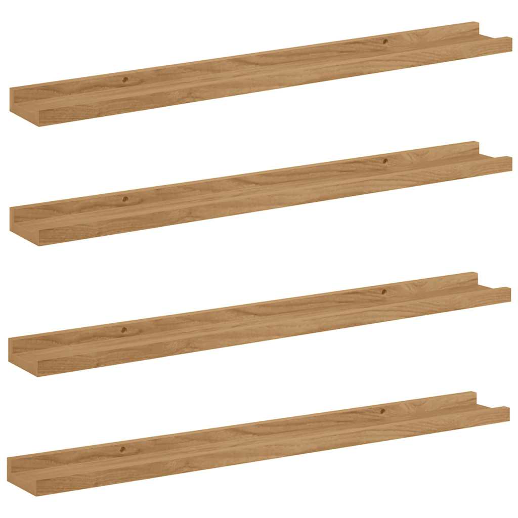 Wall Shelf with Shelf 4 pcs Brown 80 x 9 x 3 cm Engineered Wood