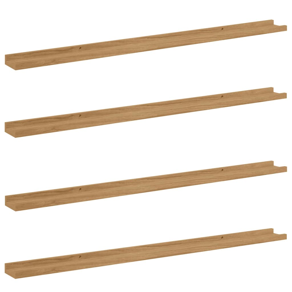 Wall Shelf Wall-Mounted 4 pcs Brown 115 x 9 x 3 cm