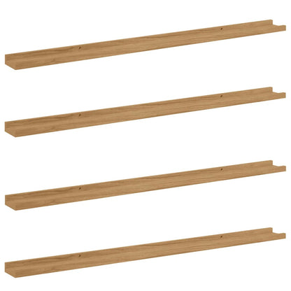 Wall Shelf Wall-Mounted 4 pcs Brown 115 x 9 x 3 cm