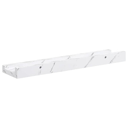 Wall Shelf 2 pcs White Marble 40 x 9 x 3 cm Engineered Wood