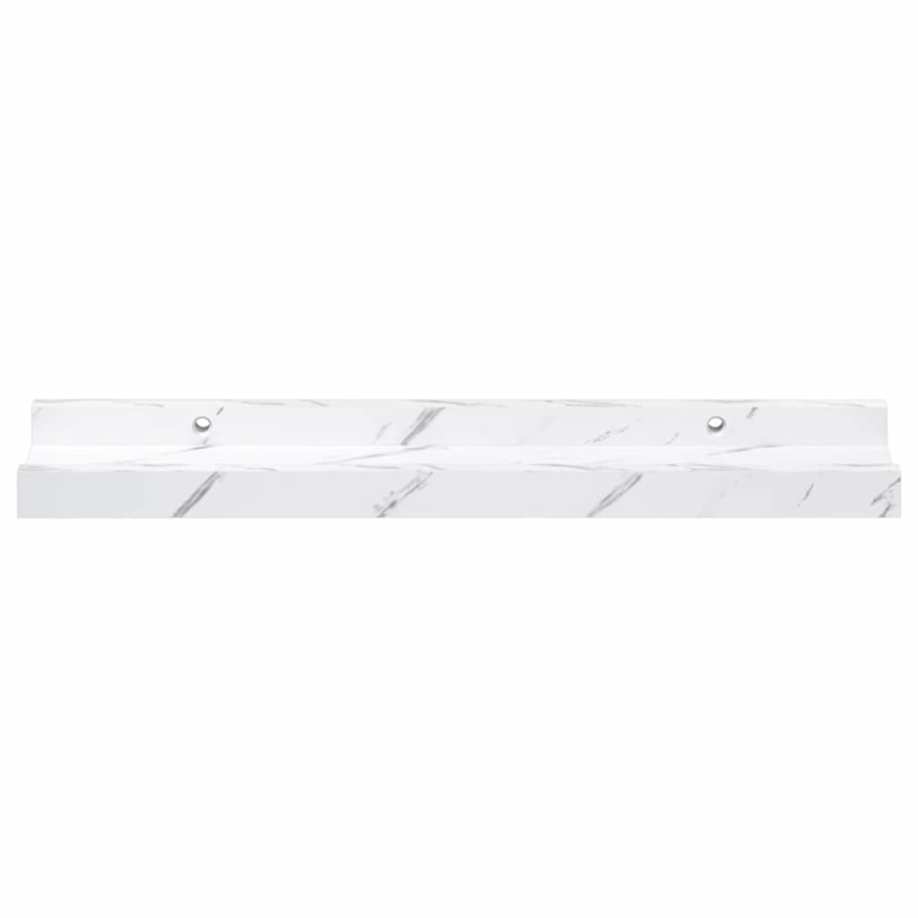 Wall Shelf 2 pcs White Marble 40 x 9 x 3 cm Engineered Wood