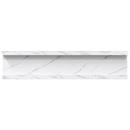 Wall Shelf 2 pcs White Marble 40 x 9 x 3 cm Engineered Wood