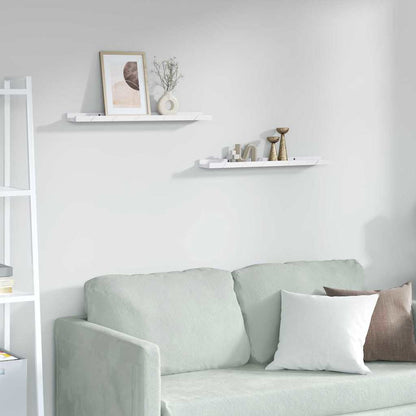 Wall Shelf 2 pcs White Marble 60 x 9 x 3 cm Engineered Wood