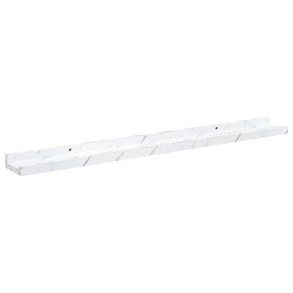 Wall Shelf 2 pcs White Marble 80 x 9 x 3 cm Engineered Wood