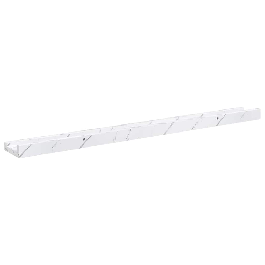 Wall Shelf 2 pcs White Marble 80 x 9 x 3 cm Engineered Wood