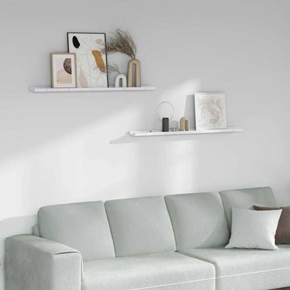 Wall Shelf 2 pcs White Marble 100 x 9 x 3 cm Engineered Wood