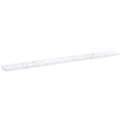 Wall Shelf 2 pcs White Marble 115 x 9 x 3 cm Engineered Wood