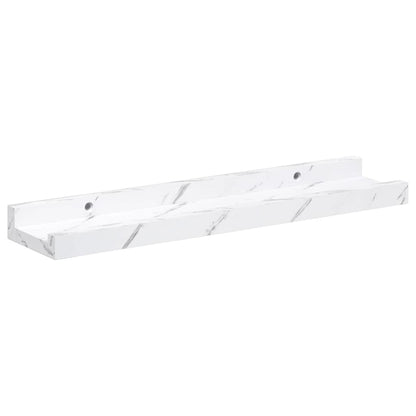 Wall Shelf 4 pcs White Marble 40 x 9 x 3 cm Engineered Wood