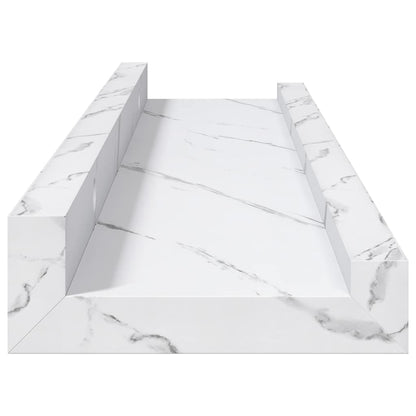 Wall Shelf 4 pcs White Marble 40 x 9 x 3 cm Engineered Wood