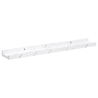 Wall Shelf 4 pcs White Marble 60 x 9 x 3 cm Engineered Wood
