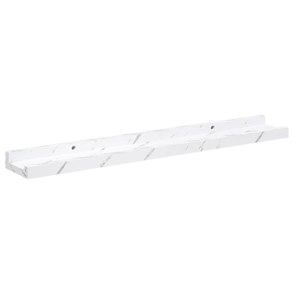 Wall Shelf 4 pcs White Marble 60 x 9 x 3 cm Engineered Wood