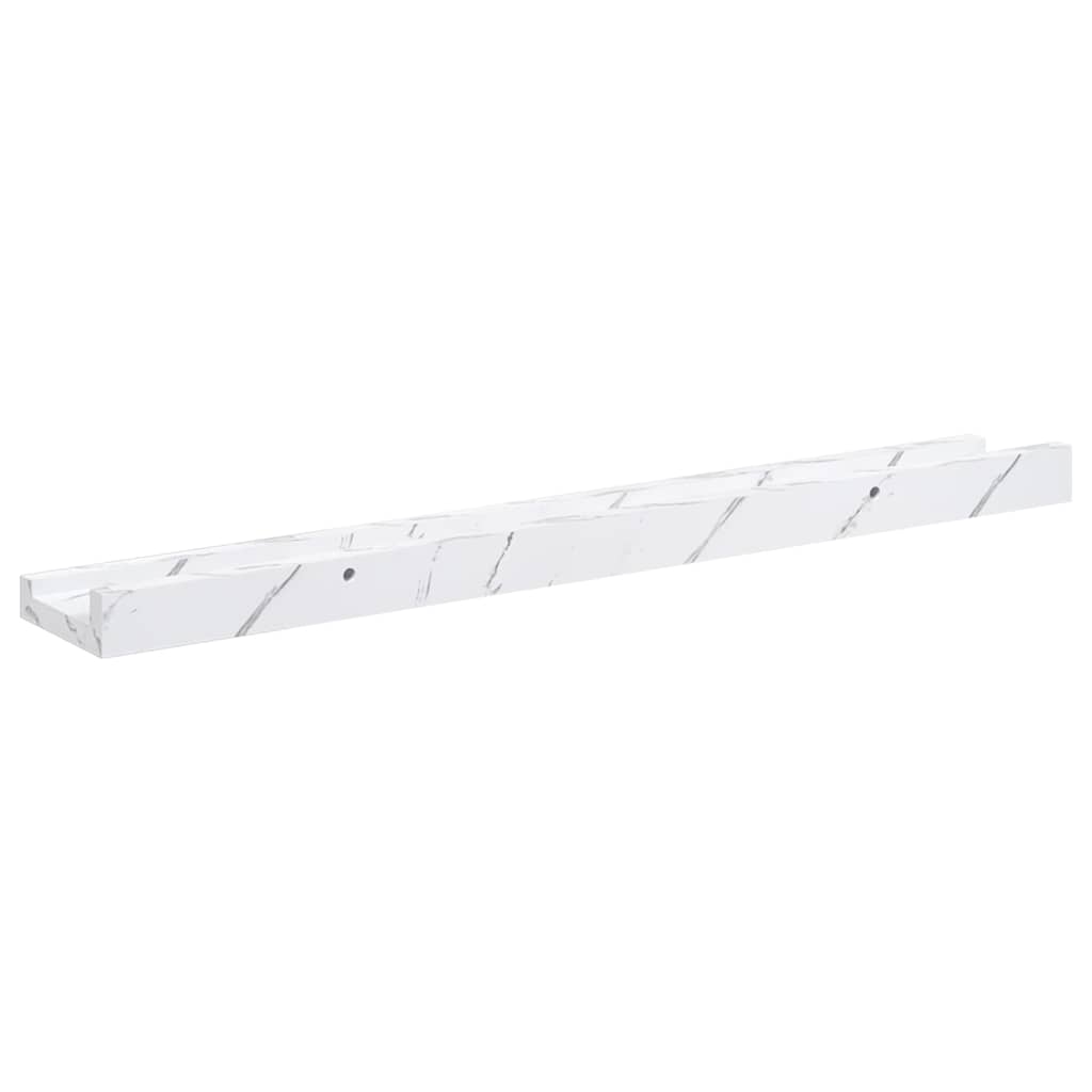 Wall Shelf 4 pcs White Marble 60 x 9 x 3 cm Engineered Wood