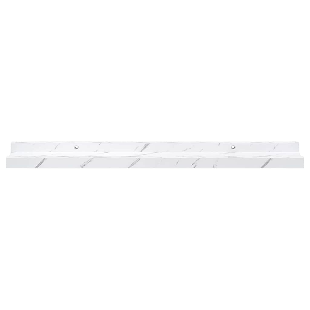 Wall Shelf 4 pcs White Marble 60 x 9 x 3 cm Engineered Wood