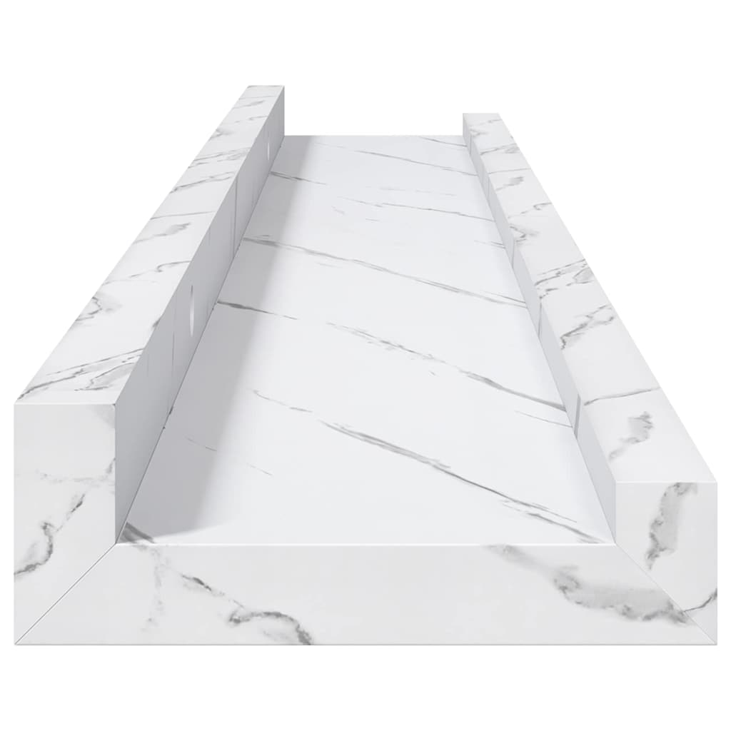 Wall Shelf 4 pcs White Marble 60 x 9 x 3 cm Engineered Wood
