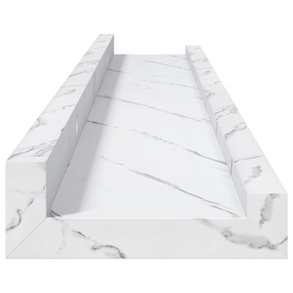 Wall Shelf 4 pcs White Marble 60 x 9 x 3 cm Engineered Wood