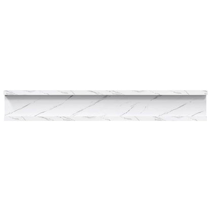 Wall Shelf 4 pcs White Marble 60 x 9 x 3 cm Engineered Wood
