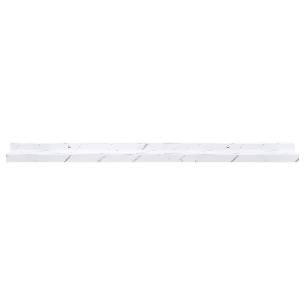 Wall Shelf 4 pcs White Marble 80 x 9 x 3 cm Engineered Wood