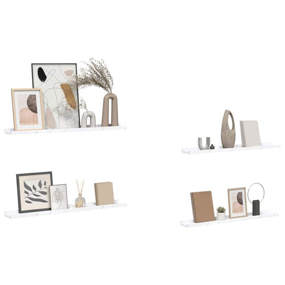 Wall Shelf 4 pcs White Marble 80 x 9 x 3 cm Engineered Wood