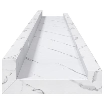 Wall Shelf 4 pcs White Marble 80 x 9 x 3 cm Engineered Wood