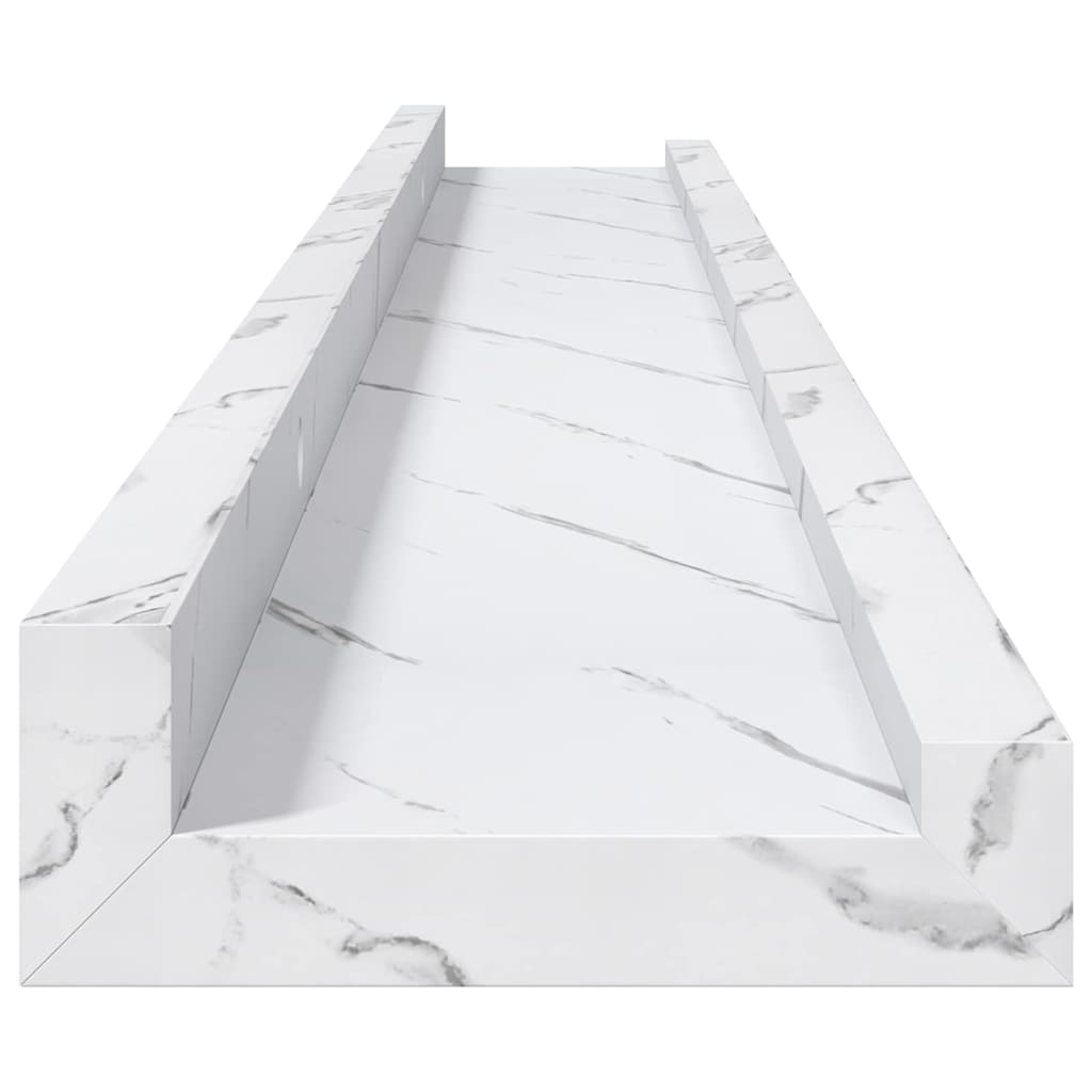 Wall Shelf 4 pcs White Marble 80 x 9 x 3 cm Engineered Wood