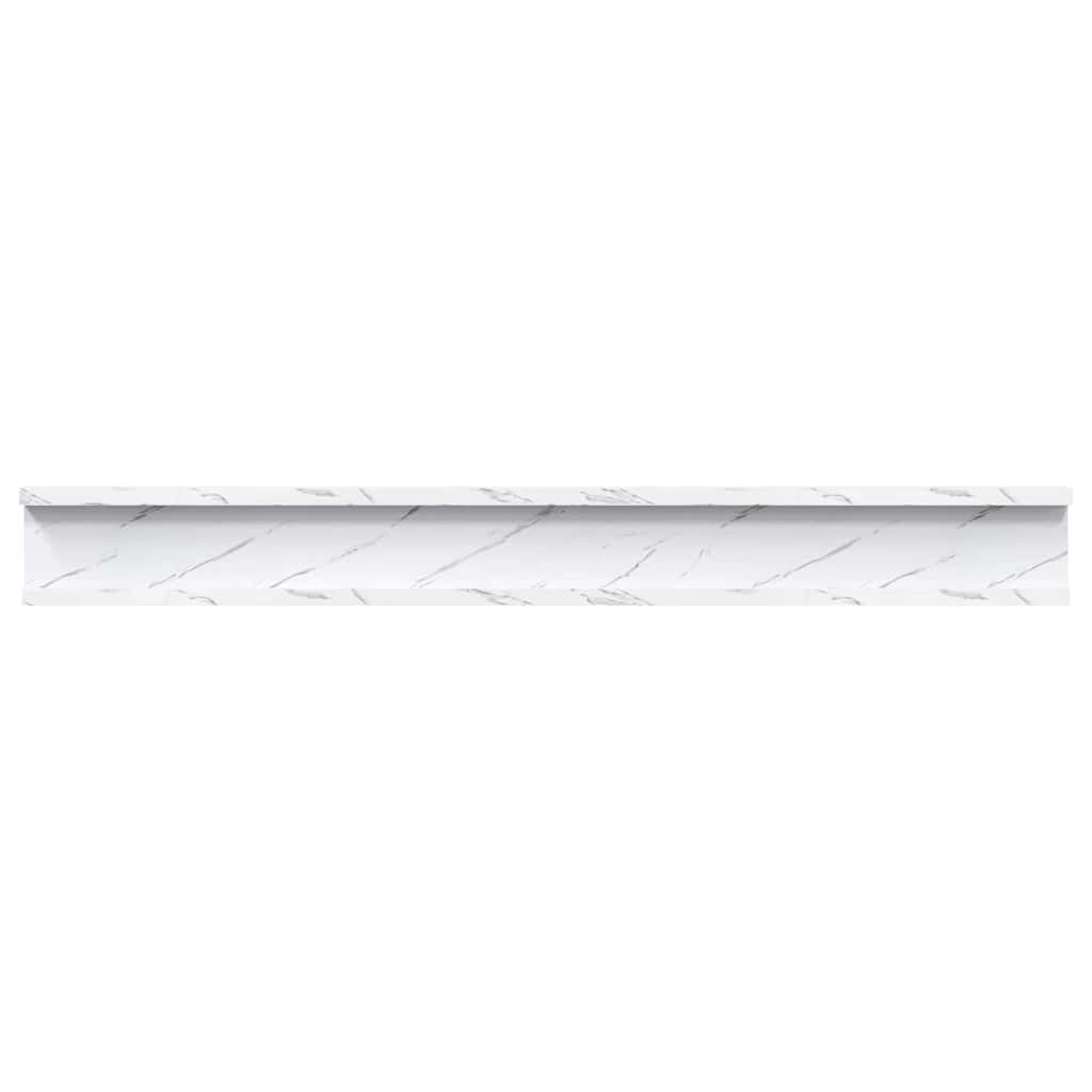 Wall Shelf 4 pcs White Marble 80 x 9 x 3 cm Engineered Wood