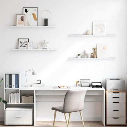 Wall Shelf 4 pcs White Marble 100 x 9 x 3 cm Engineered Wood