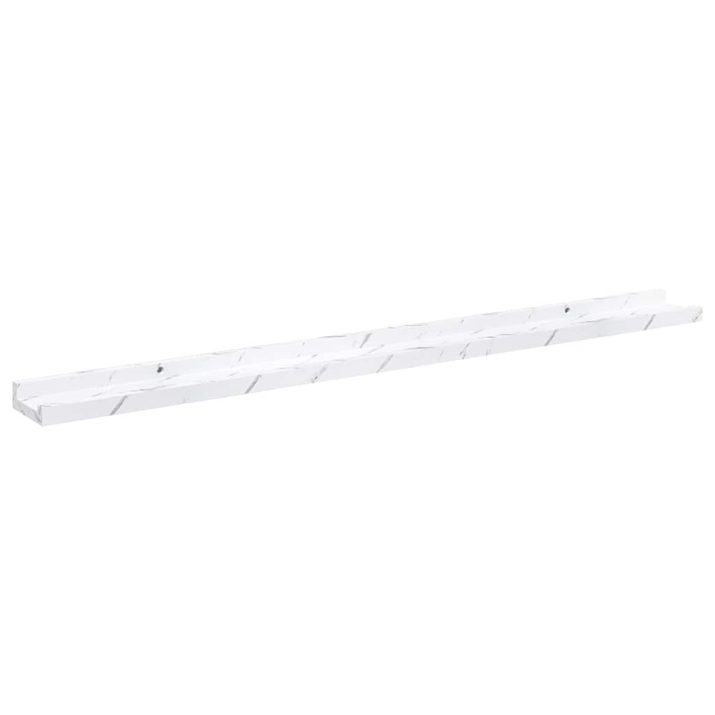 Wall Shelf 4 pcs White Marble 100 x 9 x 3 cm Engineered Wood