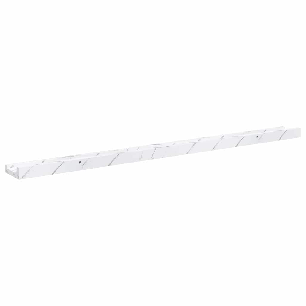 Wall Shelf 4 pcs White Marble 100 x 9 x 3 cm Engineered Wood