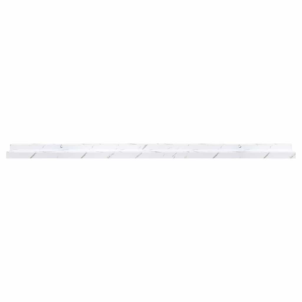 Wall Shelf 4 pcs White Marble 100 x 9 x 3 cm Engineered Wood