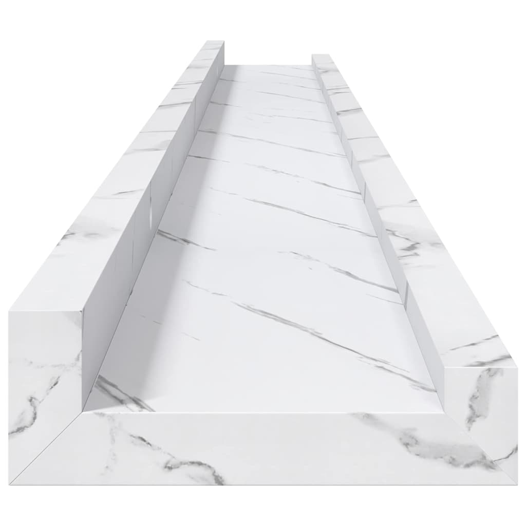 Wall Shelf 4 pcs White Marble 100 x 9 x 3 cm Engineered Wood