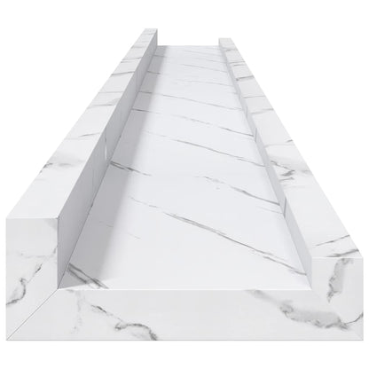 Wall Shelf 4 pcs White Marble 100 x 9 x 3 cm Engineered Wood