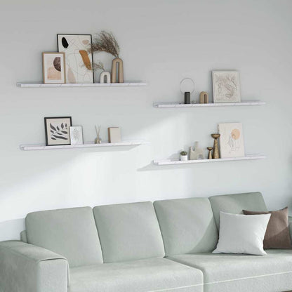 Wall Shelf 4 pcs White Marble 115 x 9 x 3 cm Engineered Wood