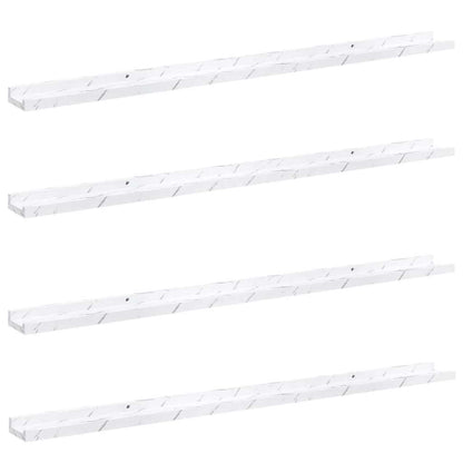 Wall Shelf 4 pcs White Marble 115 x 9 x 3 cm Engineered Wood