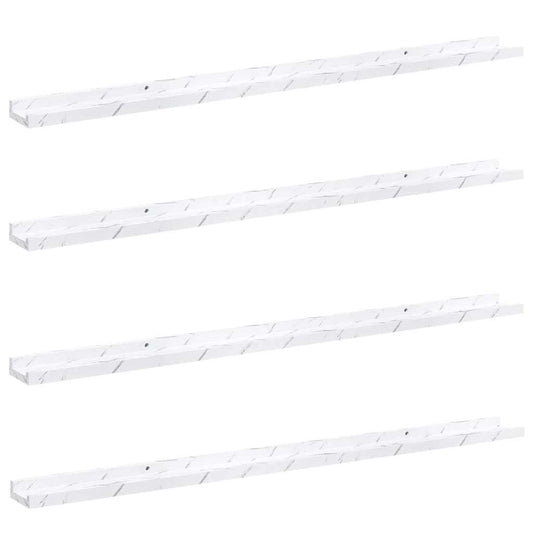 Wall Shelf 4 pcs White Marble 115 x 9 x 3 cm Engineered Wood