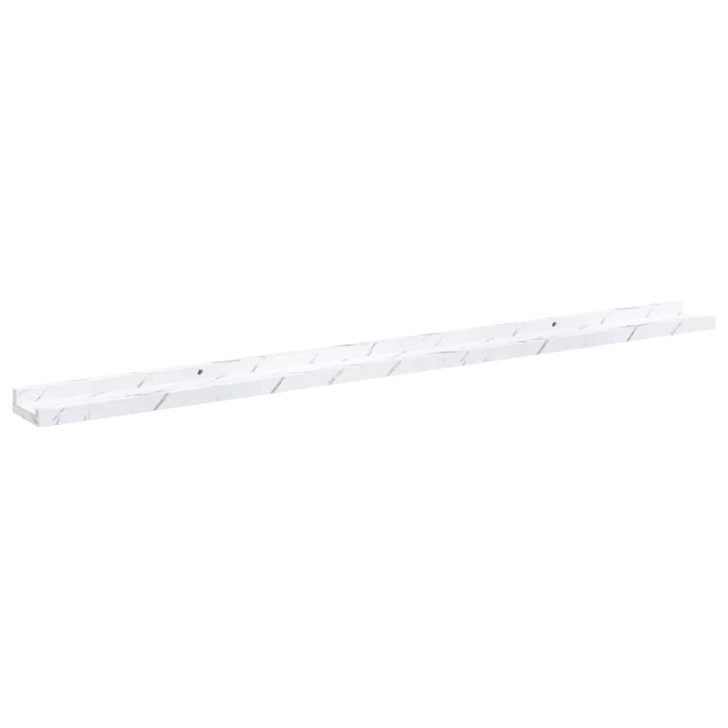 Wall Shelf 4 pcs White Marble 115 x 9 x 3 cm Engineered Wood