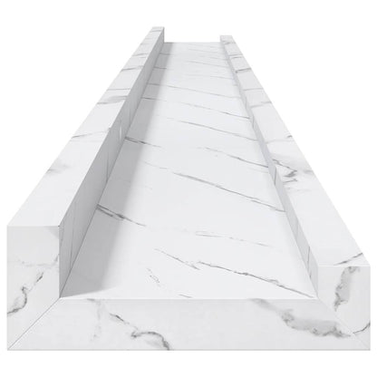 Wall Shelf 4 pcs White Marble 115 x 9 x 3 cm Engineered Wood