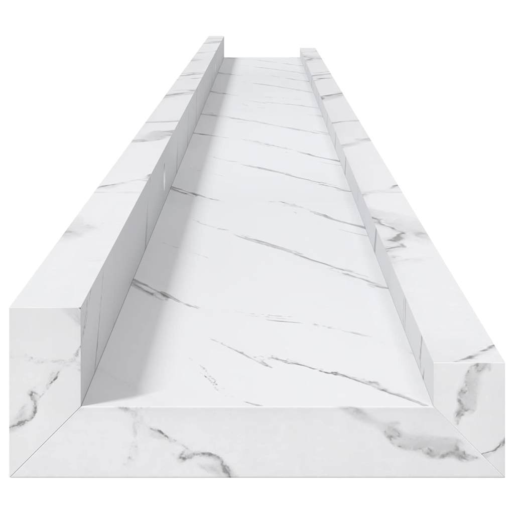 Wall Shelf 4 pcs White Marble 115 x 9 x 3 cm Engineered Wood