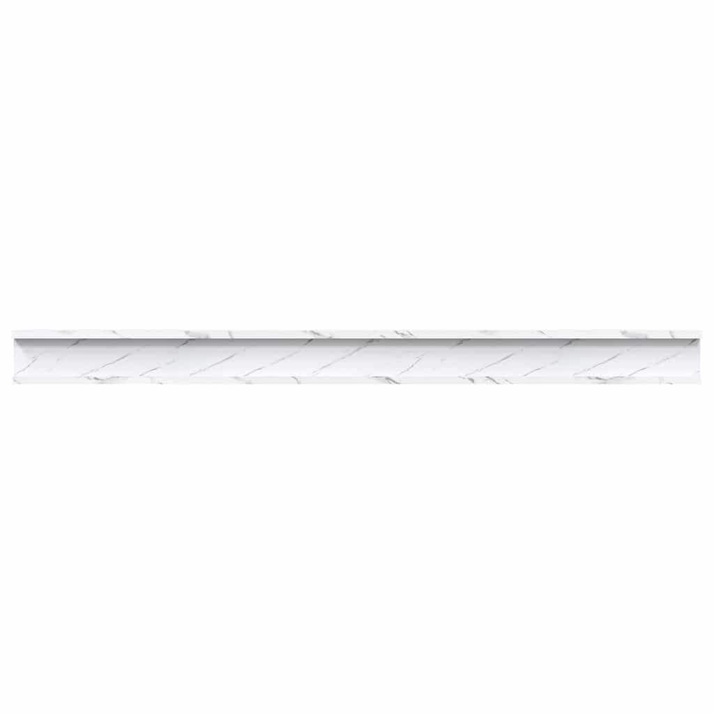 Wall Shelf 4 pcs White Marble 115 x 9 x 3 cm Engineered Wood