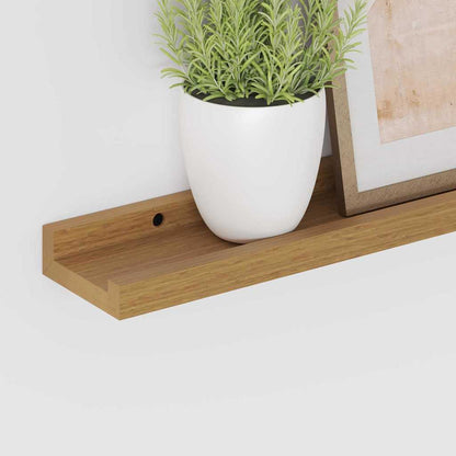 Wall Shelf with Shelf 2 pcs Beige 40 x 9 x 3 cm Engineered Wood