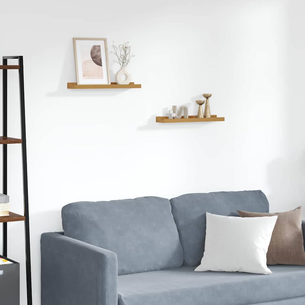 Wall Shelf with Shelf 2 pcs Beige 40 x 9 x 3 cm Engineered Wood