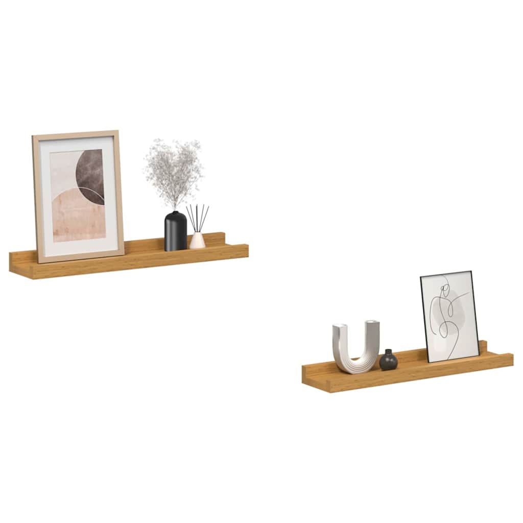 Wall Shelf with Shelf 2 pcs Beige 40 x 9 x 3 cm Engineered Wood
