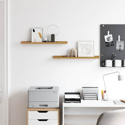 Wall Shelf with Shelf 2 pcs Beige 60 x 9 x 3 cm Engineered Wood